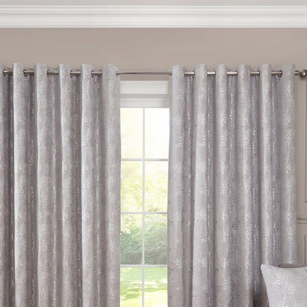 Grace Chenille Curtain Grey 168cm 183cm Image 6