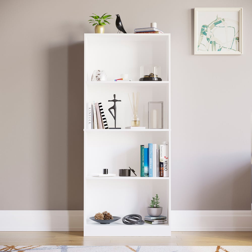 Vida Designs Cambridge 4 Shelf White Large Bookcase  Image 4