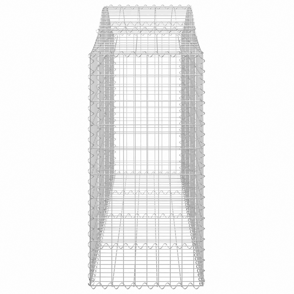 vidaXL Silver Galvanised Iron Arched Gabion Basket 200 x 50 x 100/120cm 8 Pack Image 3