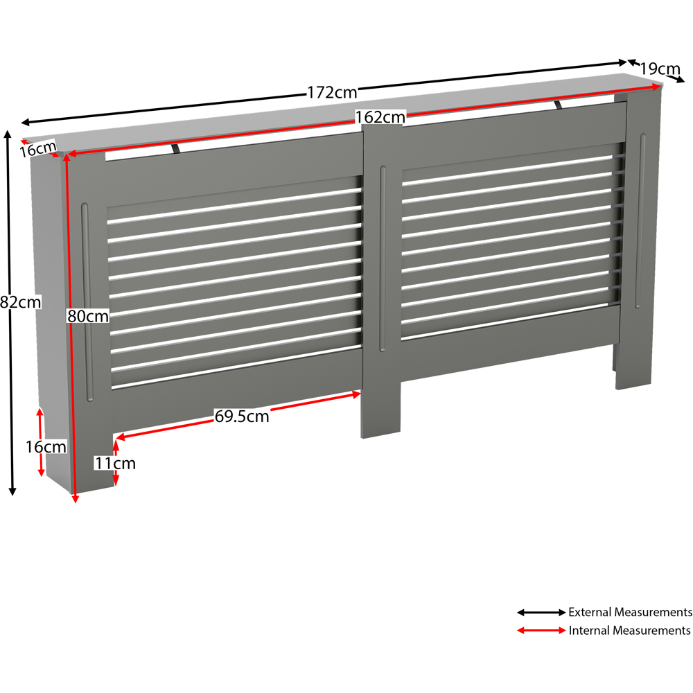 Vida Designs Milton Olive Grey Radiator Cover XL Image 6