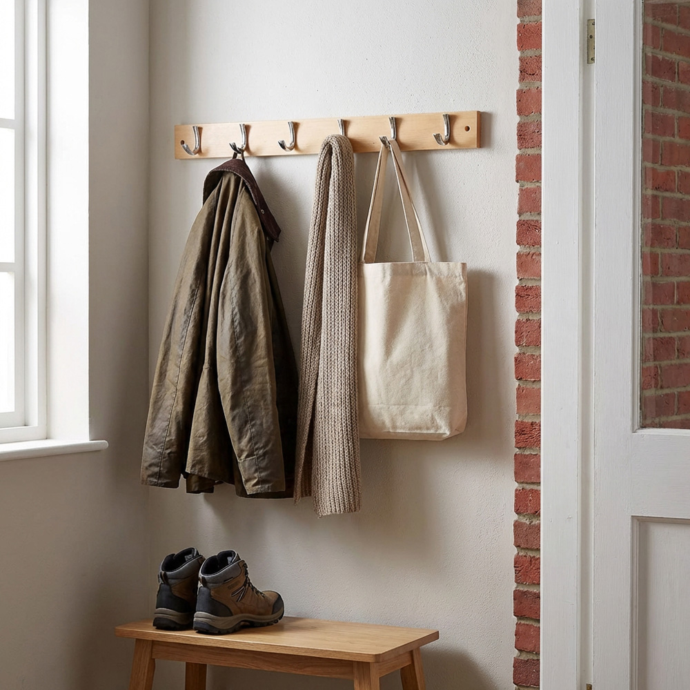 6 Hook Coat and Hat Hooks Board Image 5