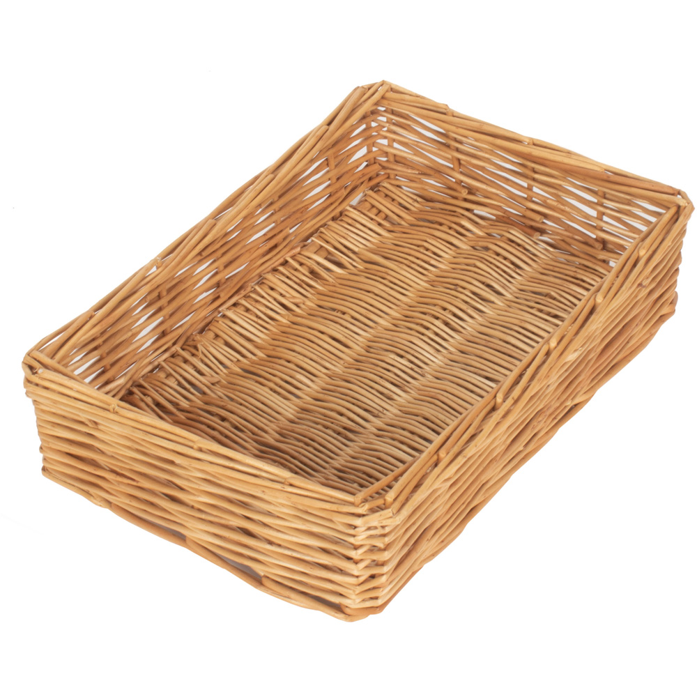 Red Hamper Small Rectangular Straight Sided Wicker Tray Image 2