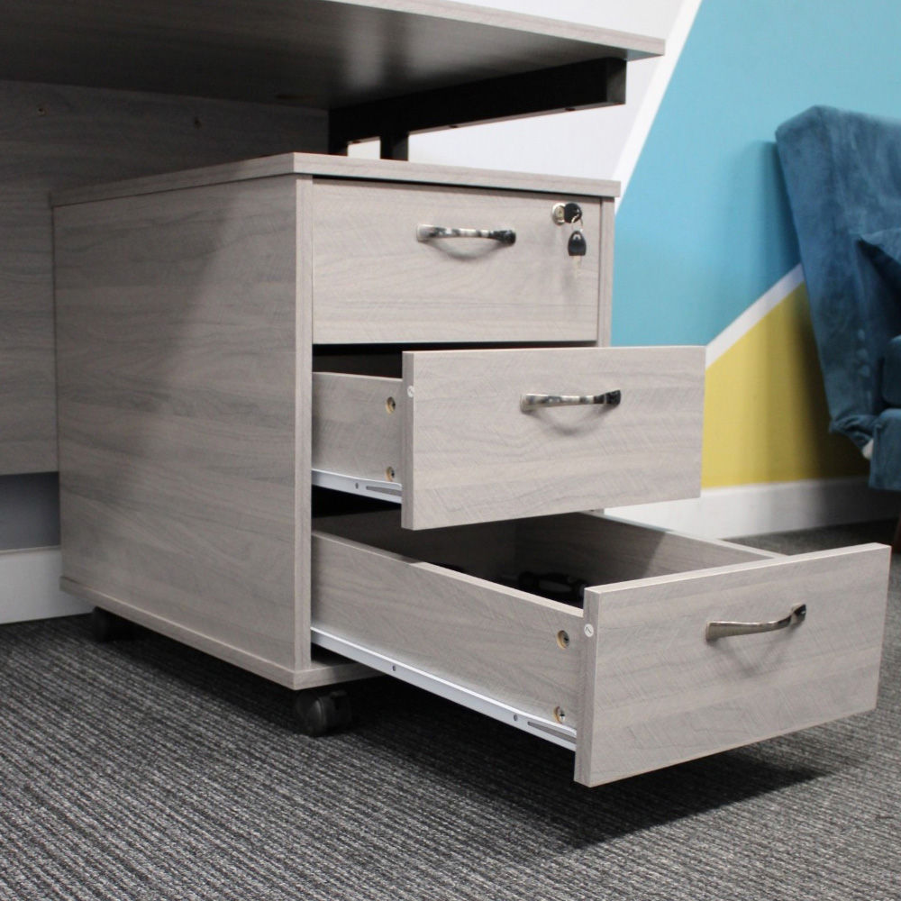 Kosy Koala Grey Wooden Office Desk with Drawer Unit Image 2