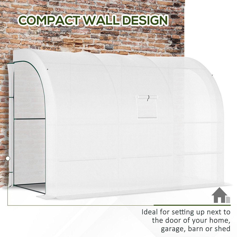 Outsunny White 5 x 10ft 3-Tier Walk In Greenhouse Image 6