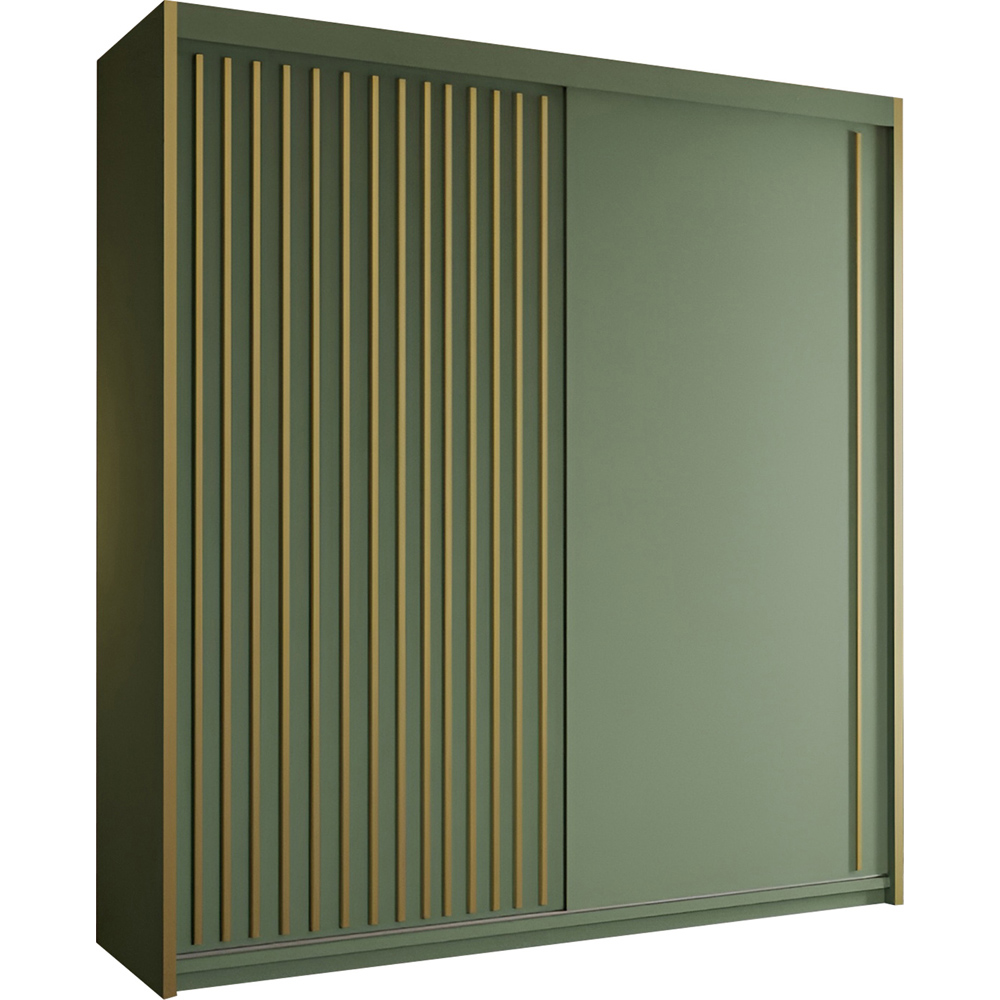 Sliding Wardrobes 4U Pesto 2 Sliding Door Green Modern Wardrobe Image 2