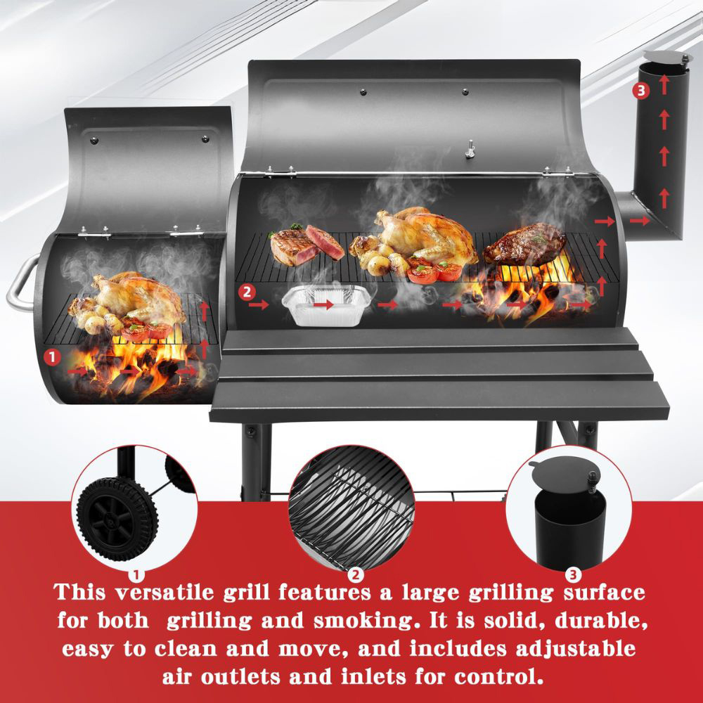 Alivio Large Oil Drum Charcoal BBQ Grill Image 4