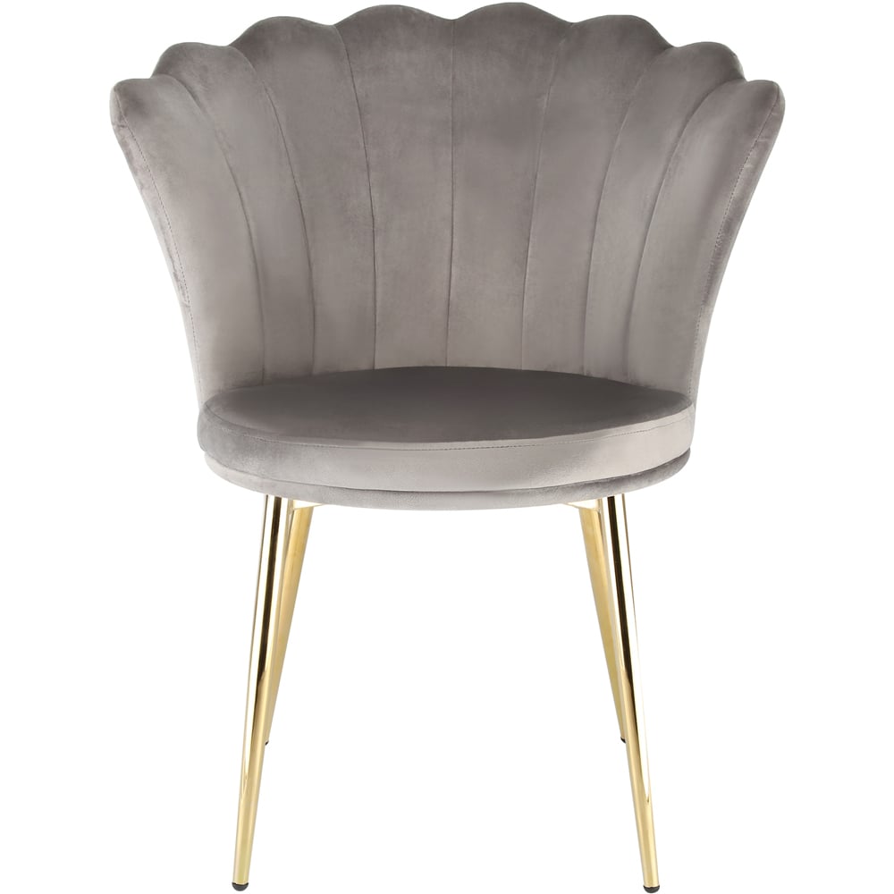 Mini Flora Set of 2 Grey Velvet Dining Chair Image 3