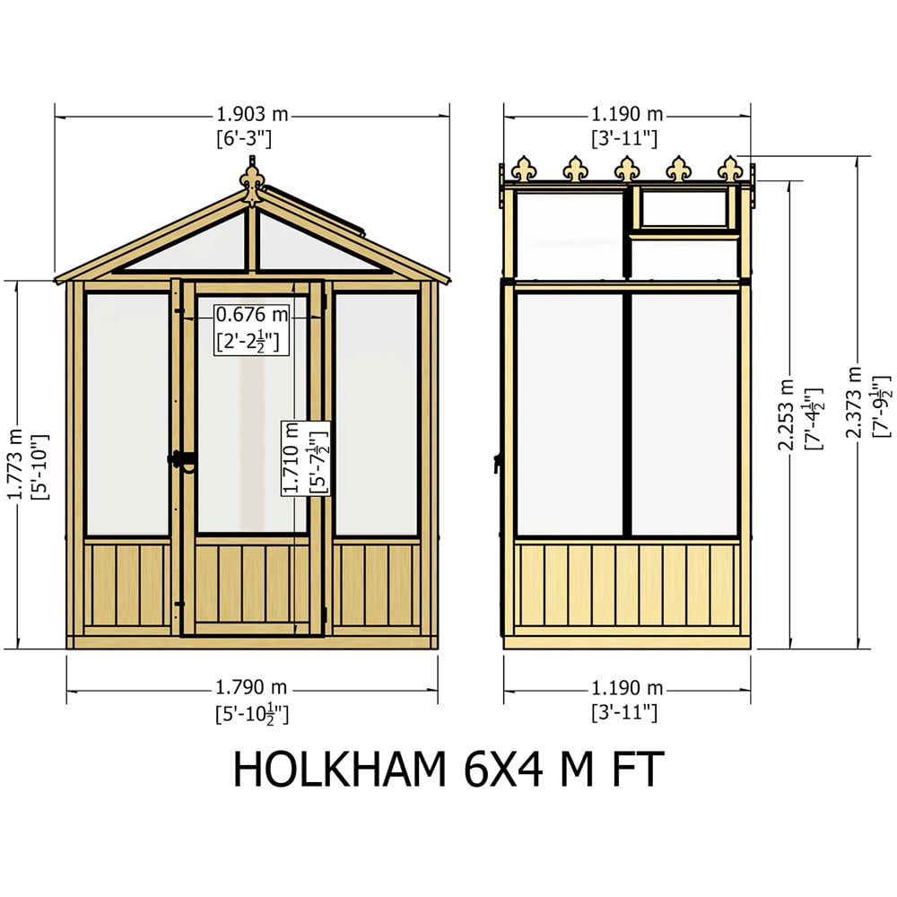 Shire Holkham Wooden 6 x 4ft Greenhouse Image 9