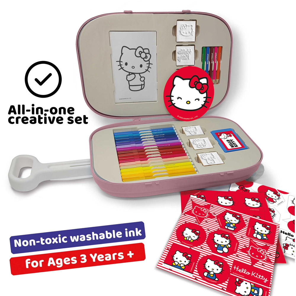 Multiprint Hello Kitty Kids Colouring and Stamp Trolley Set Image 4