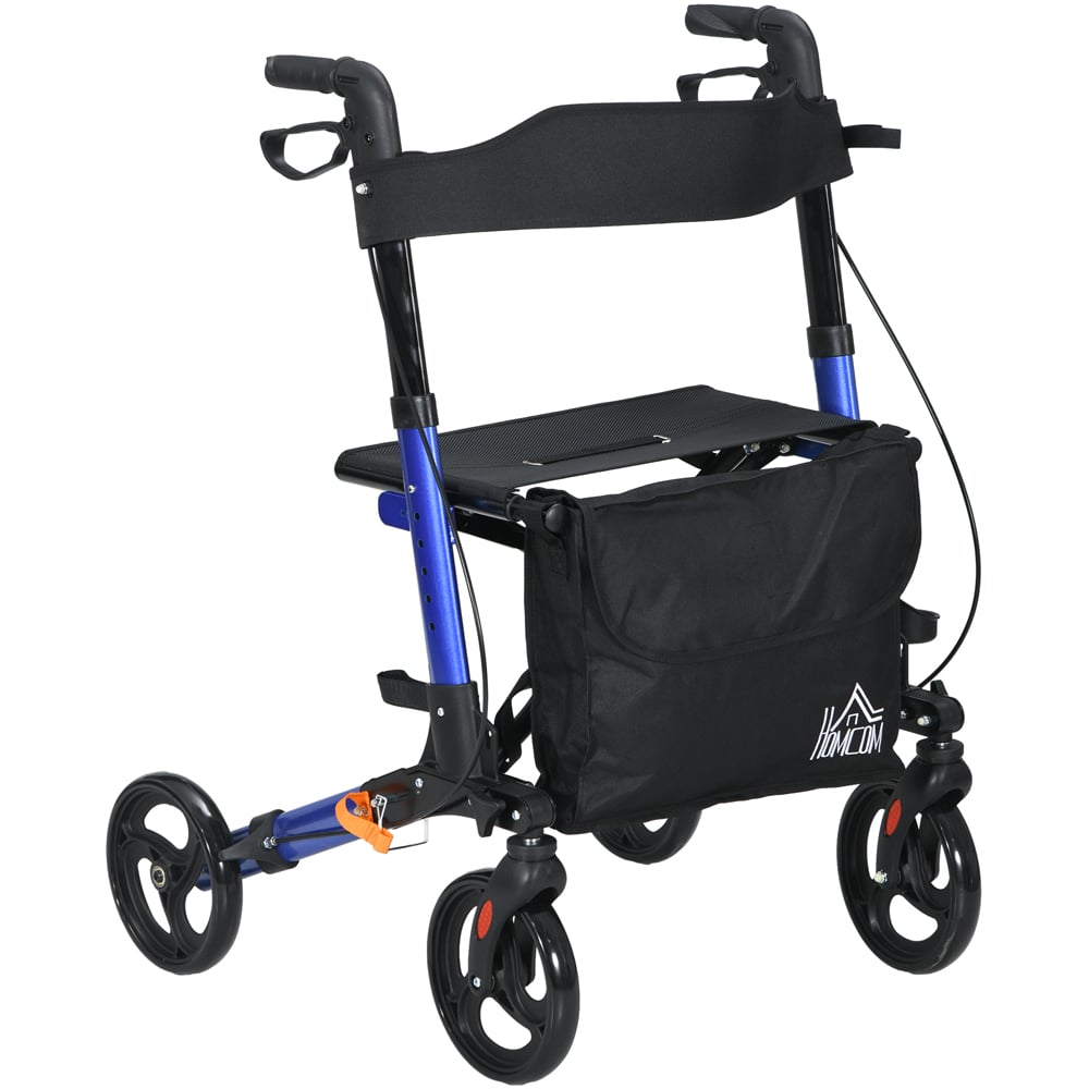 HOMCOM Blue Aluminium Rollator Walker Image 1