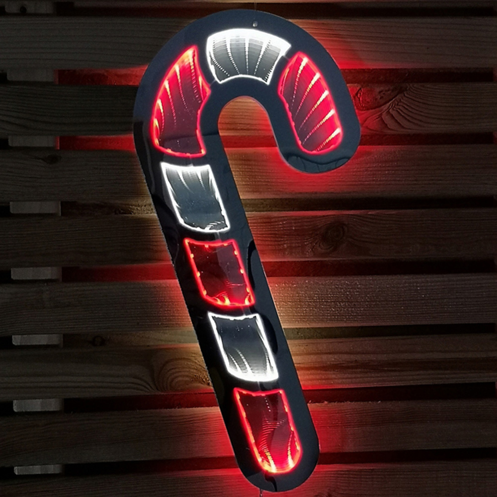 Samuel Alexander Red and White LED Infinity Hanging Candy Cane Christmas Decoration 40cm Image 1