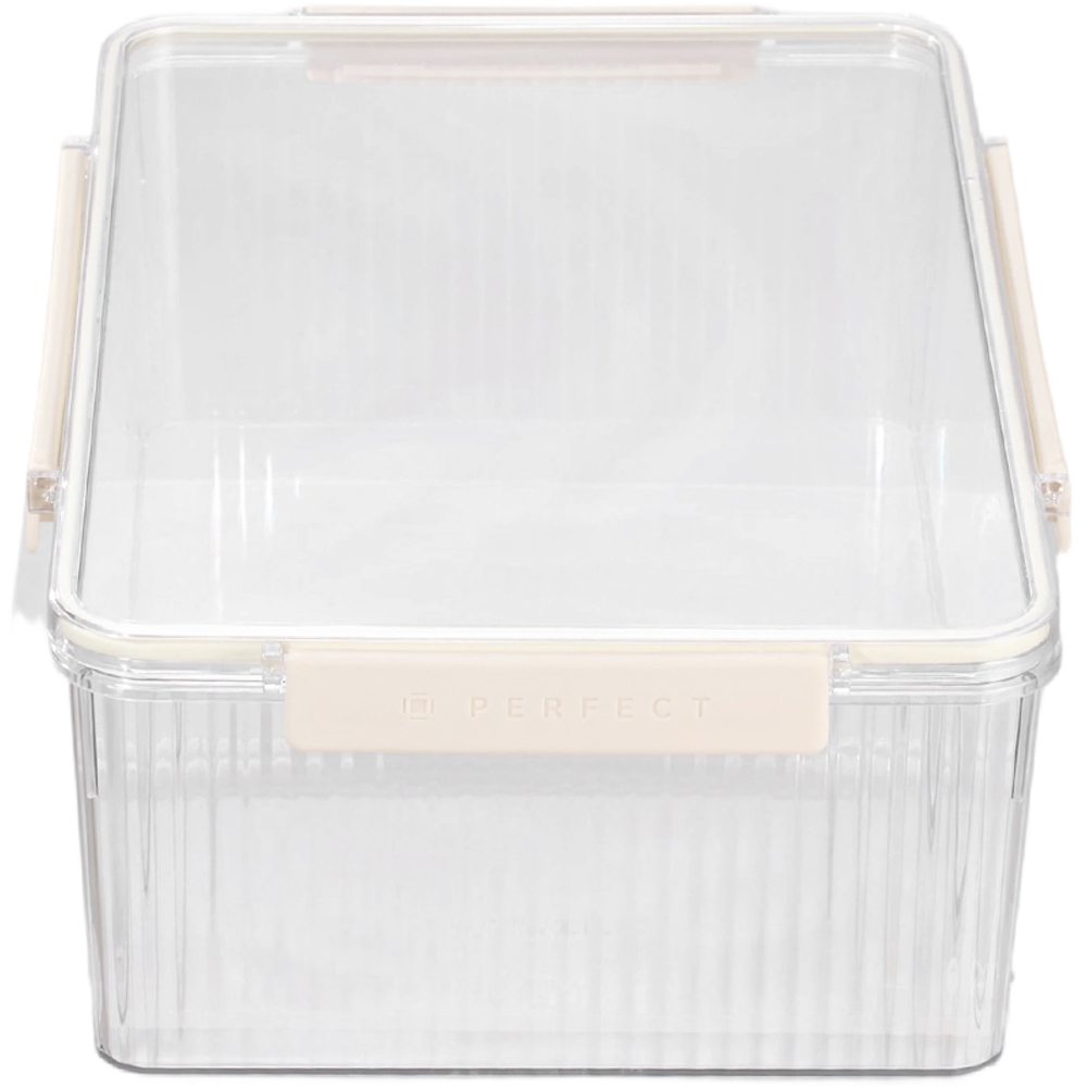 Living and Home Cream and Clear PET Storage Box with Lid Image 3