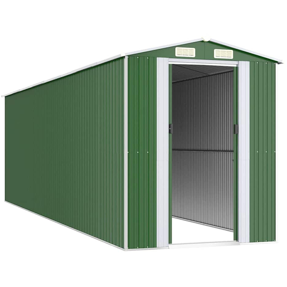 vidaXL 6.3 x 22.6ft Green Galvanised Steel Apex Garden Shed Image 3