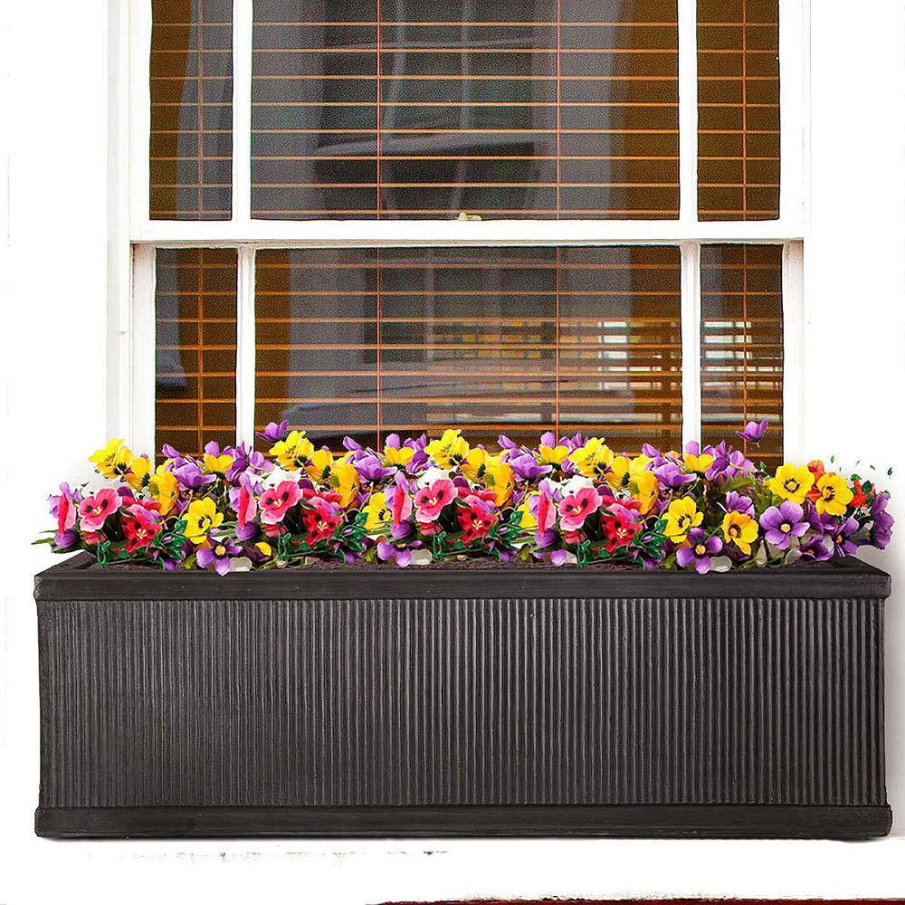 wilko Window Flower Box Faux Lead Dark Grey Outdoor Planter 23cm Image 5