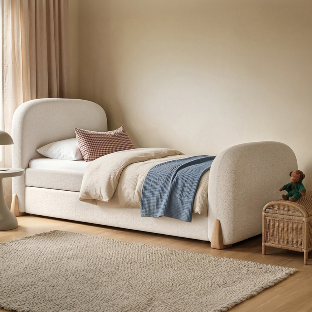 Flair Ines Single Cream Day Bed with Trundle Image 1