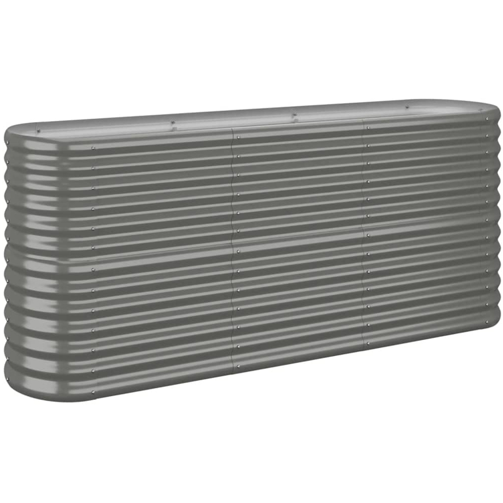 vidaXL Grey Galvanised Steel Raised Garden Bed 68 x 40 x 152cm Image 1