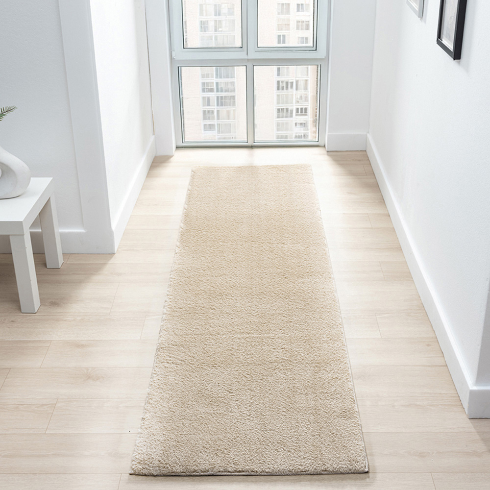 Desire Rugs Comfy Light Beige Anti Slip Felt Backing Rug 60 x 200cm Image 2