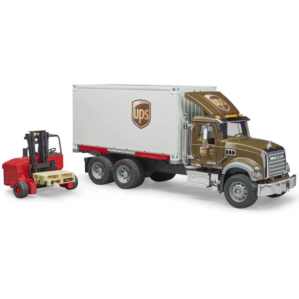 Bruder MACK Granite UPS Logistic Truck with Forklift Image 2