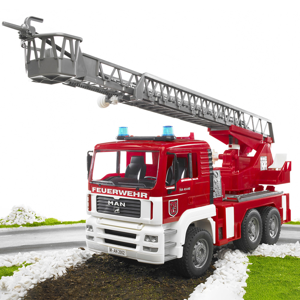 Bruder Kids MAN TGA Fire Engine with Ladder and Water Pump Playset Model Image 2