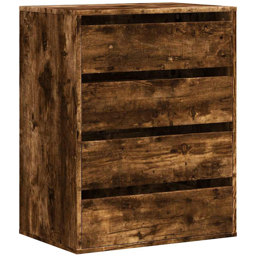 vidaXL 4 Drawer Smoked Oak Engineered Wood Chest of Drawers Image 2