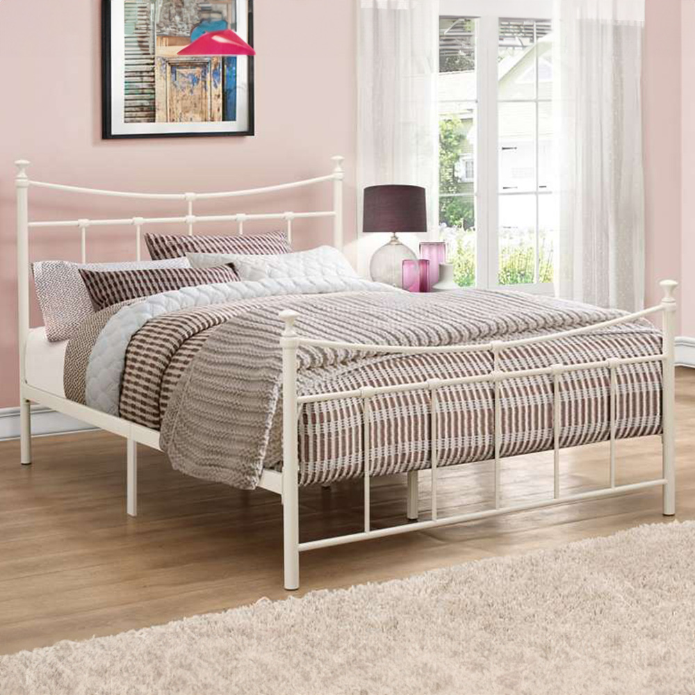 Emily Small Double Cream Bed Frame Image 1