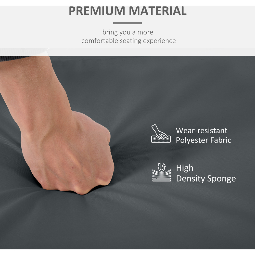 Outsunny Dark Grey Seat and Back Cushion Set Image 5