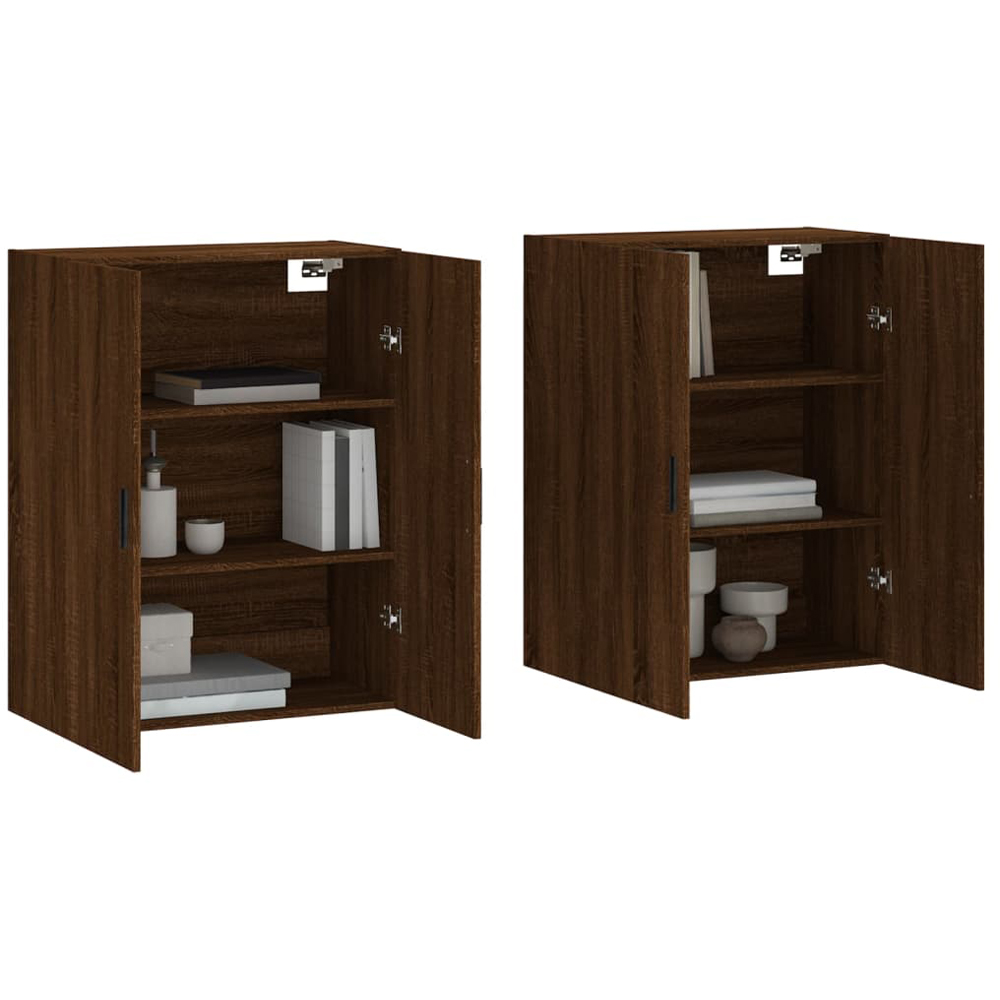 vidaXL 2 Door Brown Oak Wall Mounted Cabinet Set of 2 Image 3