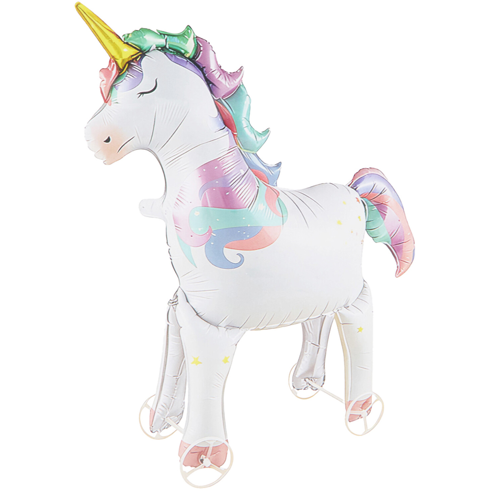 Unicorn or Dinosaur Foil Balloon on Wheels Image 3