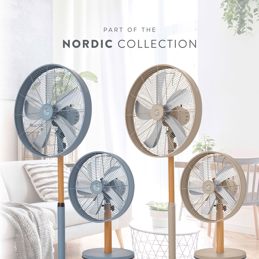 Swan Nordic Grey Adjustable Oscillating Desk Fan 12 inch Image 8