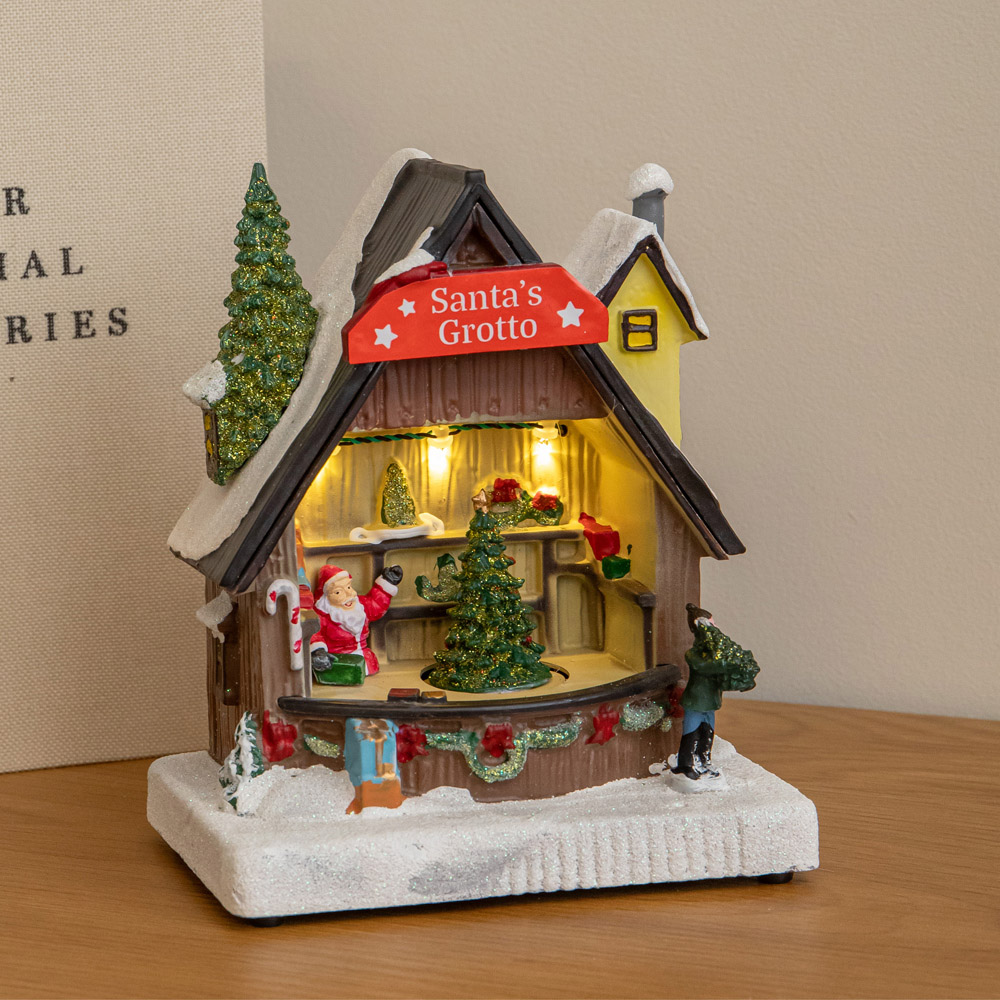 Samuel Alexander Light Up Santa's Grotto Moving Musical Christmas Scene 17cm Image 3