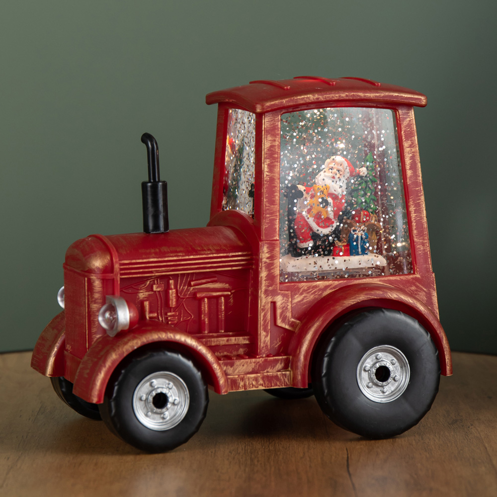 Samuel Alexander Santa in Tractor Water Spinner Christmas Decoration 15cm Image 2