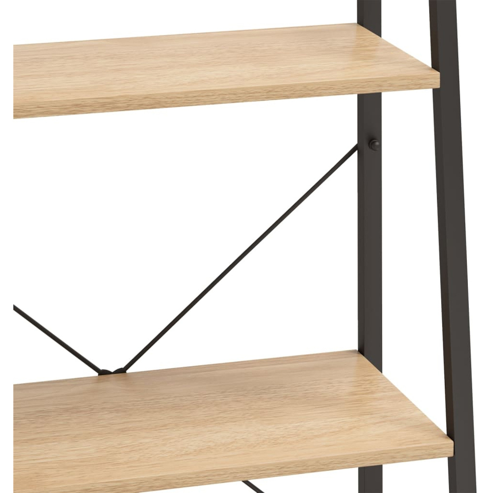 vidaXL 3 Shelf Light Brown and Black Standing Shelf Image 6