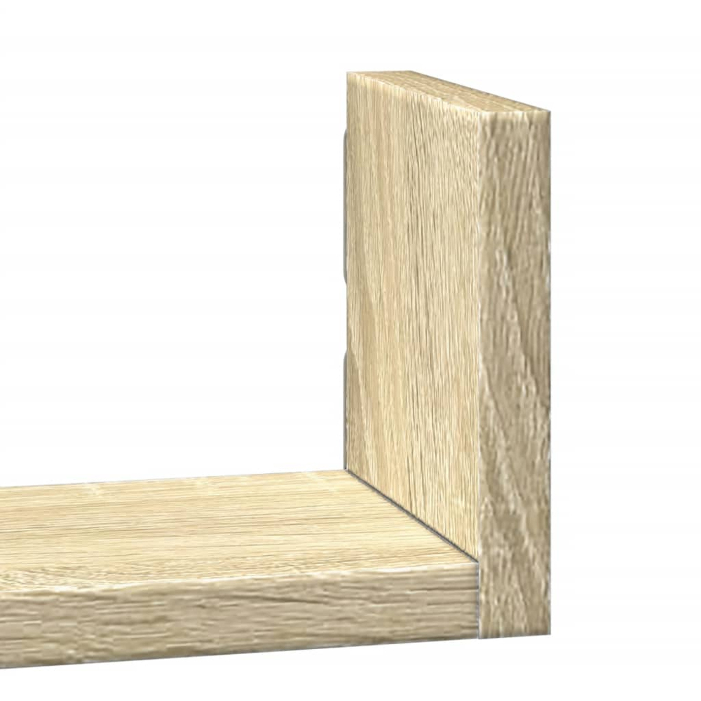 vidaXL 40 x 10 x 10.5cm Set of 3 Sonoma Oak Wall Shelf Image 6
