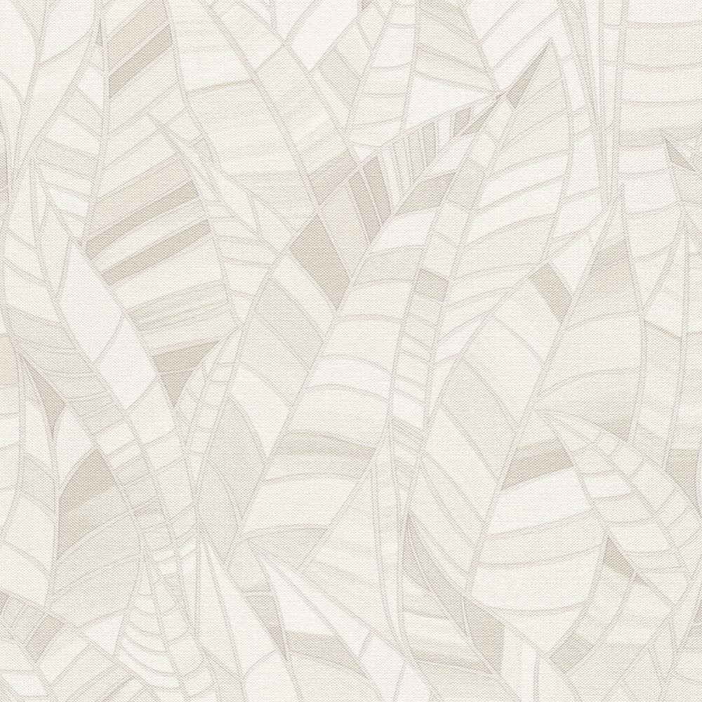 Elle Decoration Serenade White and Cream Embossed Vinyl Wallpaper by Erismann Image 1