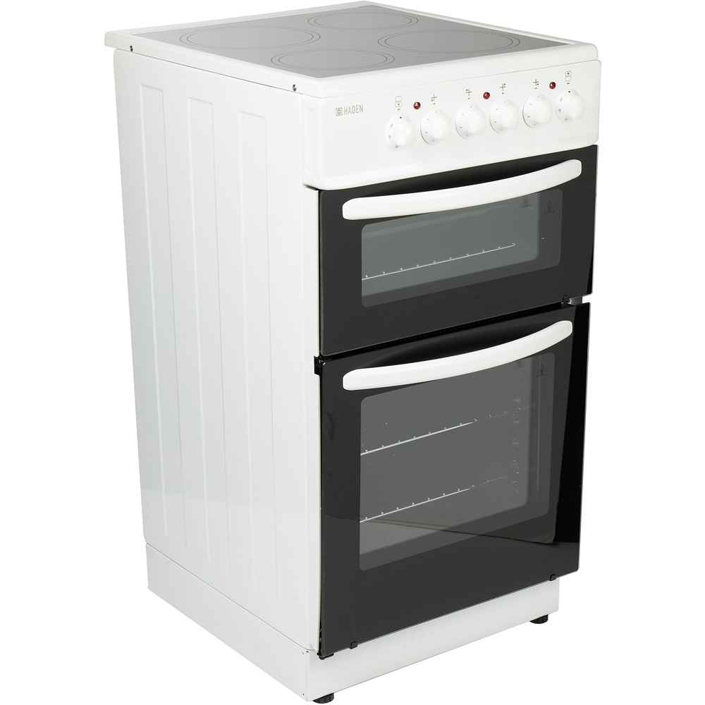 Haden HE50DOMW White Ceramic 23 and 51L Double Oven Electric Cooker 50cm Image 4