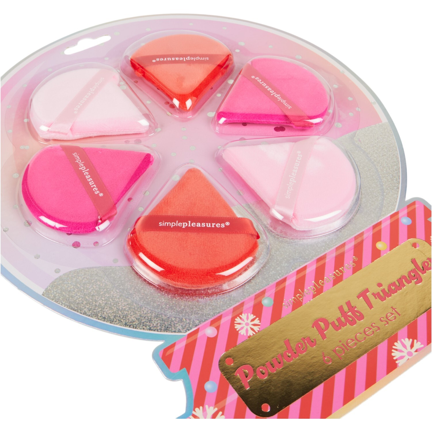 6 Piece Christmas Powder Puff Triangles Set Image 2