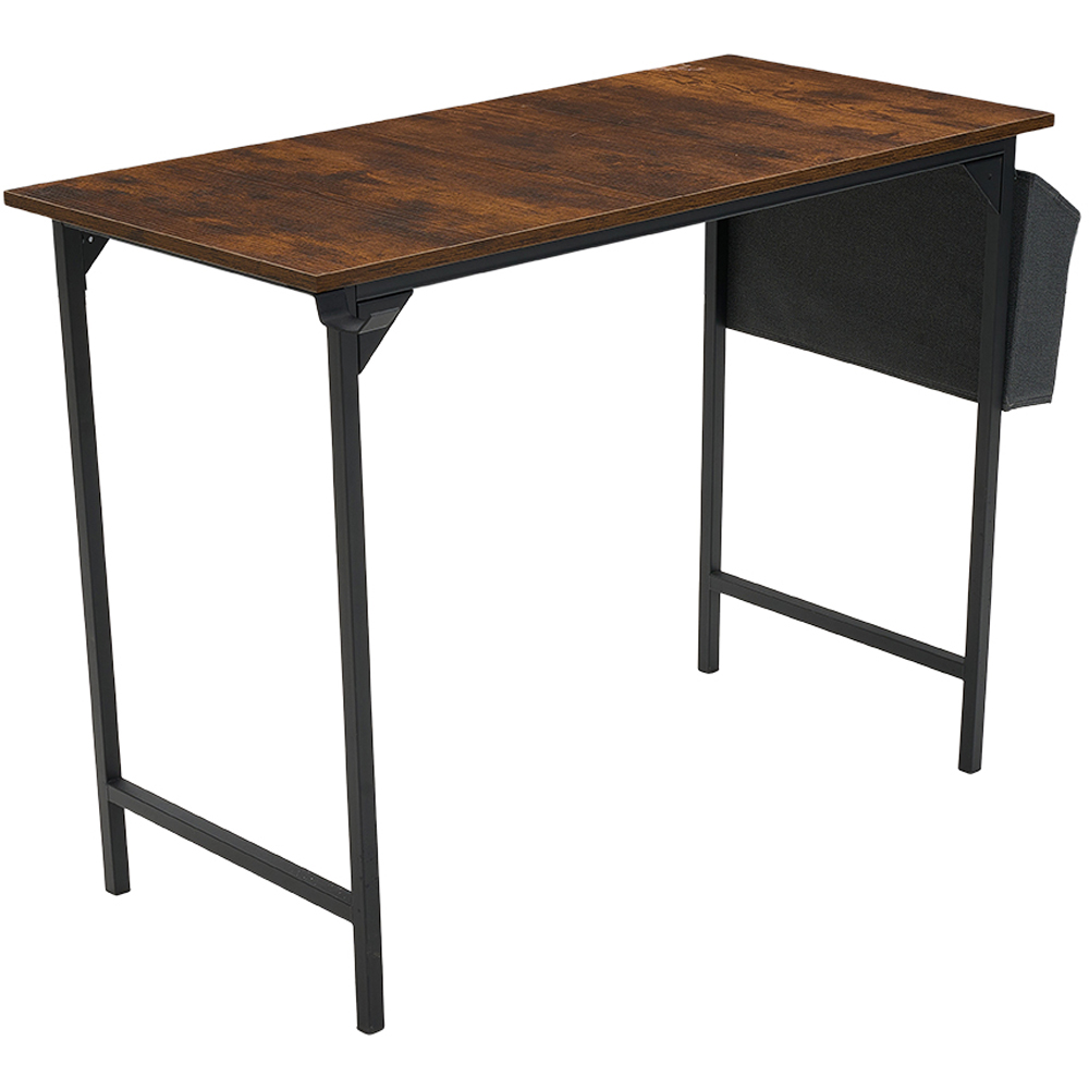 Living and Home Side Storage Pocket Office Desk Brown and Black Image 2