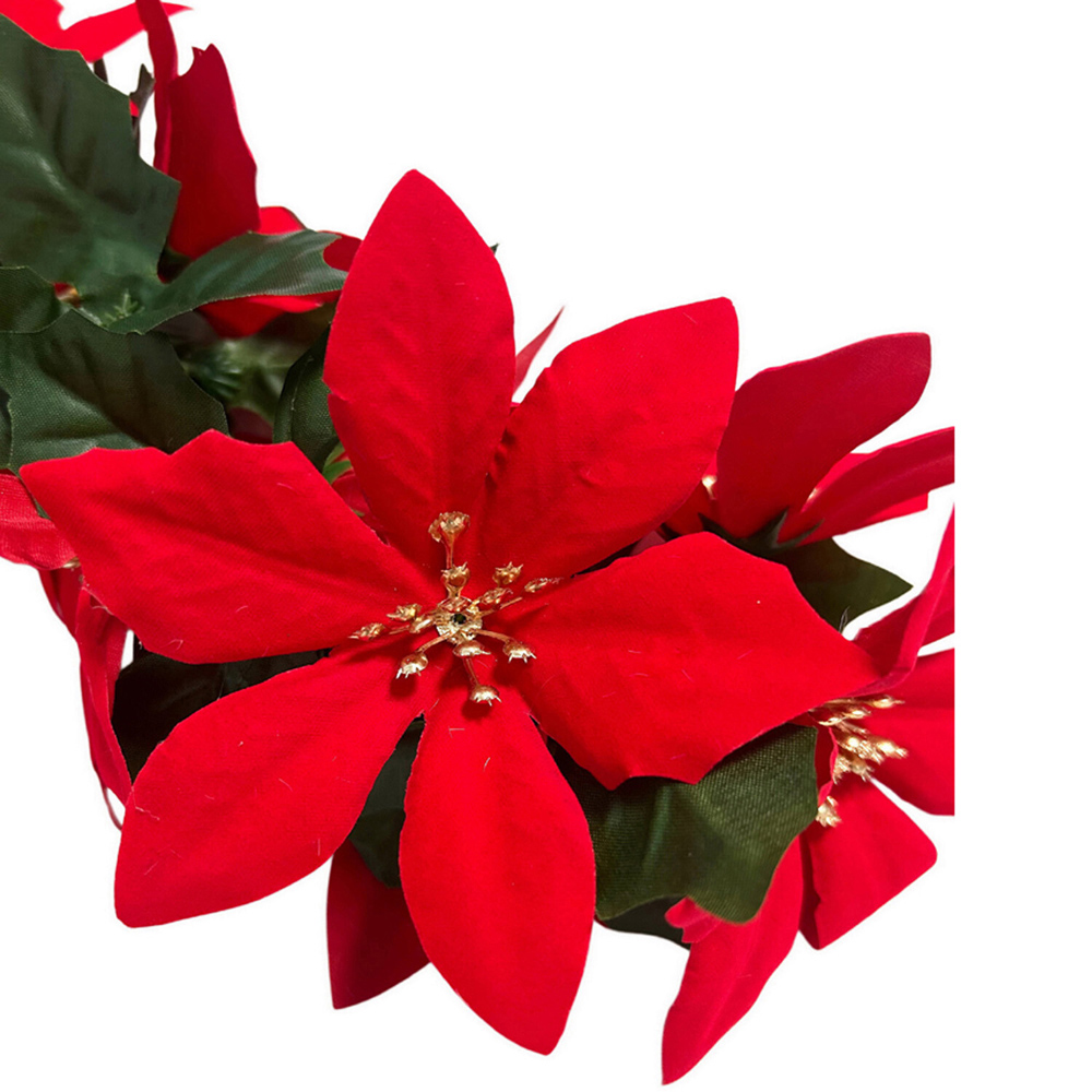 Poinsettia Garland Red Image 3
