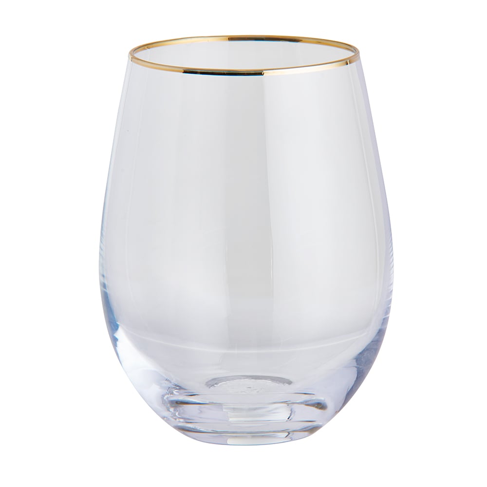 Wilko Gold Rim Tumbler Glasses 4 Pack Wilko