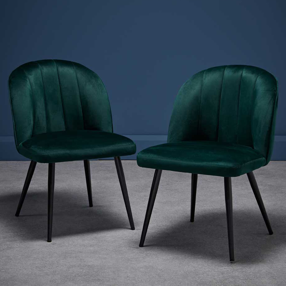 Orla Set of 2 Green Dining Chair Image 1