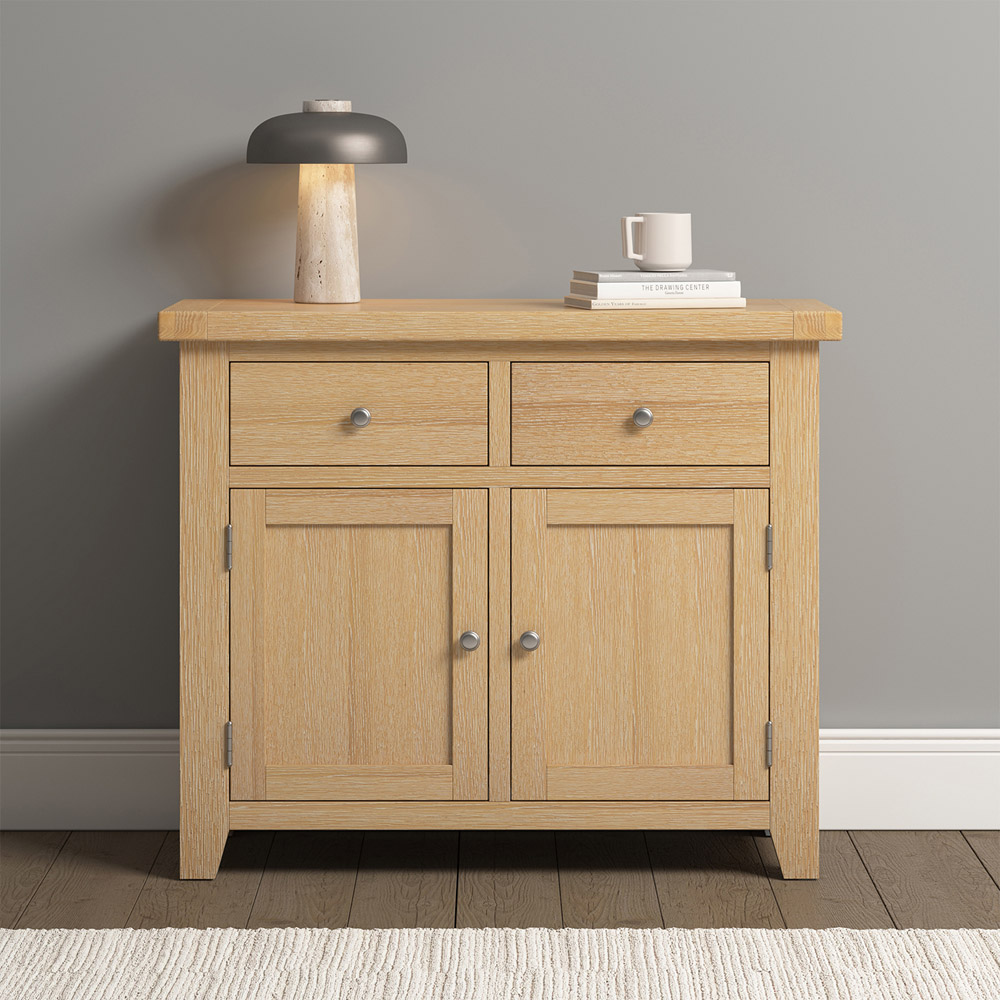 Seconique Windsor 2 Door 2 Drawer Natural Oak Sideboard Image 8