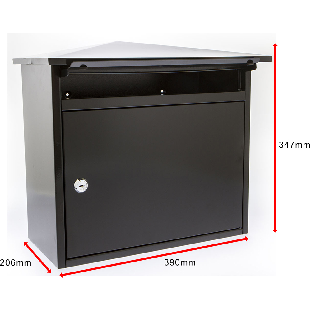 Burg-Wachter Black Mersey Wall Mounted Galvanised Steel Post Box - 39 x 34.7 x 20.6cm Image 6