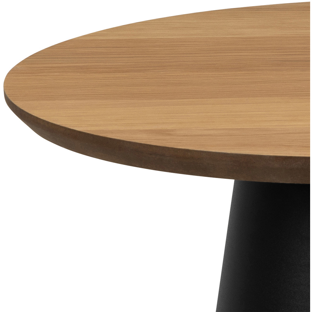 Florence Soli Round Black and Oak Coffee Table Image 4