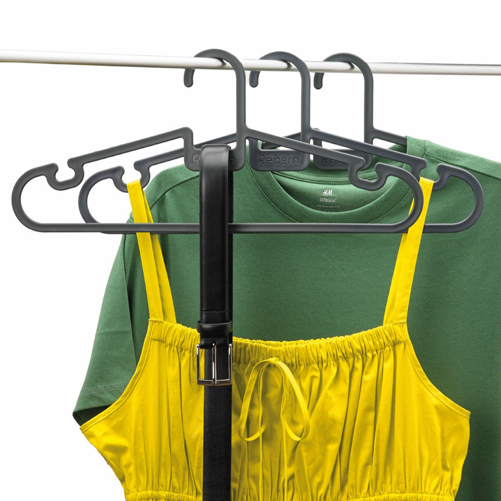 ReBorn Agian Grey Plastic Coat Hanger 8 Pack Image 2