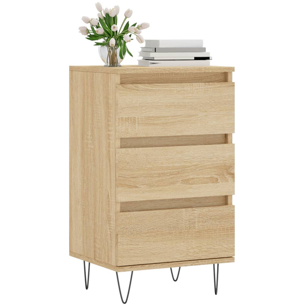 vidaXL 3 Drawer Sonoma Oak Sideboard Image 3