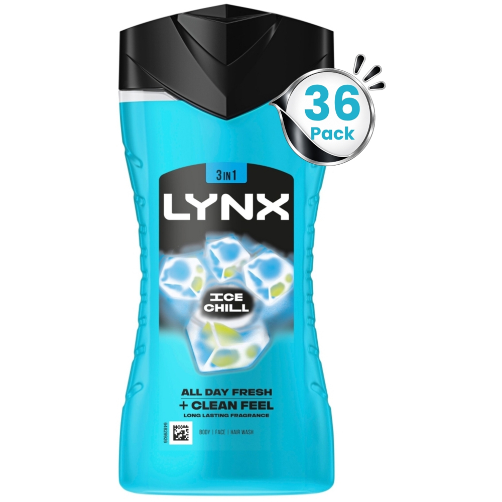 Lynx Ice Chill 12H Refreshing Fragrance Men's Shower Gel 225ml 36 Pack Image 1