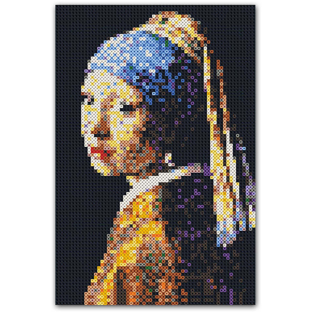 SES Creative Beedz Art Johannes Vermeer’s Girl with a Pearl Earring Iron On Beads Kit 7000 Piece Image 3