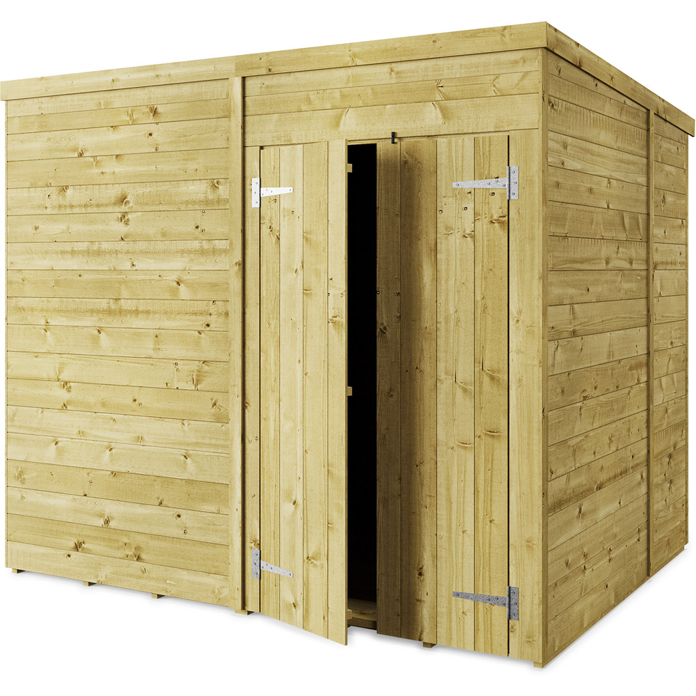 StoreMore 8 x 6ft Double Door Tongue and Groove Pent Shed Image 1