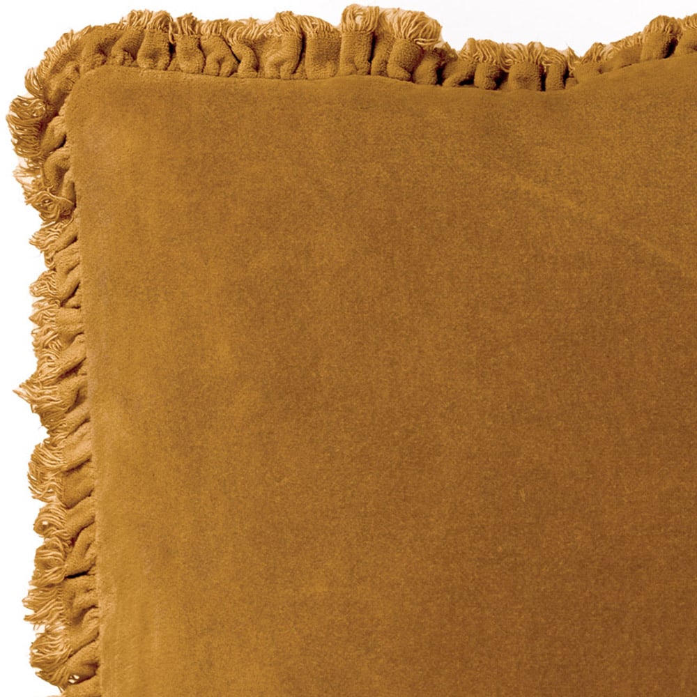 Yard Bertie Saffron Cotton Velvet Cushion Image 5