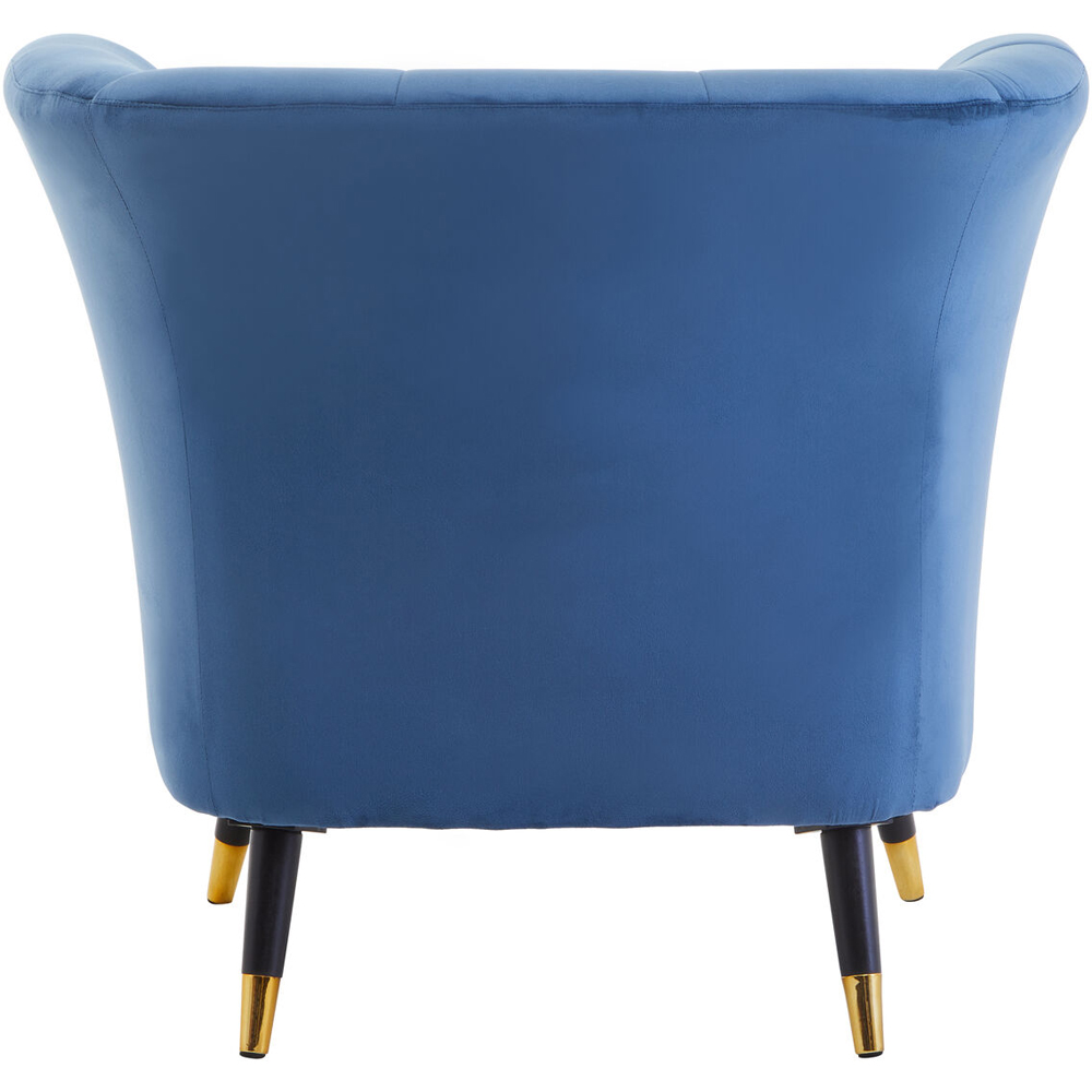 Premier Housewares Loretta Midnight Blue Velvet Curved Accent Chair Image 4